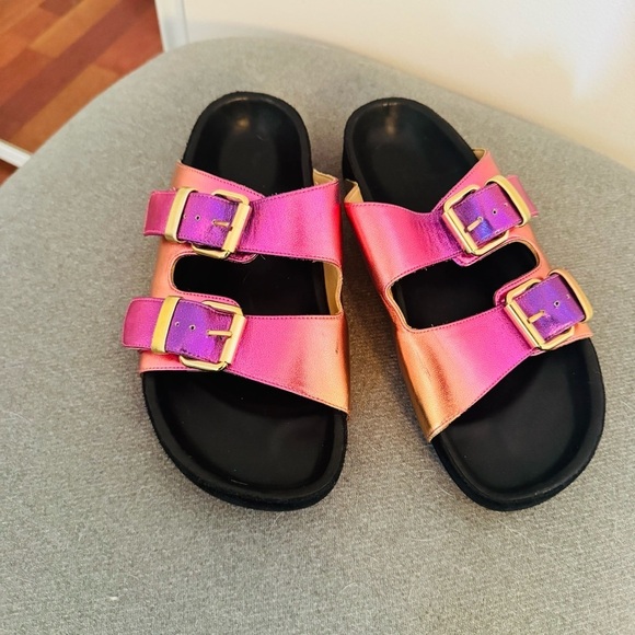 ISABEL MARANT Lennyo dégradé metallic leather slides - Picture 4 of 10